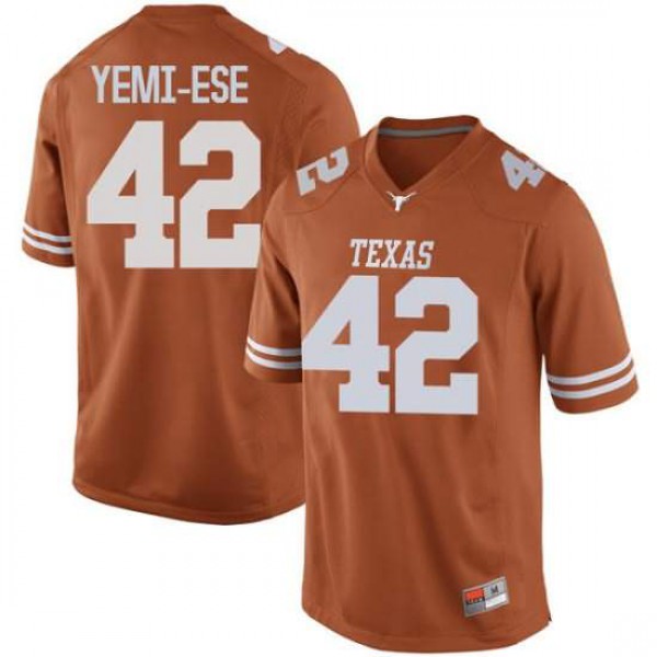 Men's University of Texas #42 Femi Yemi-Ese Replica College Jersey Orange